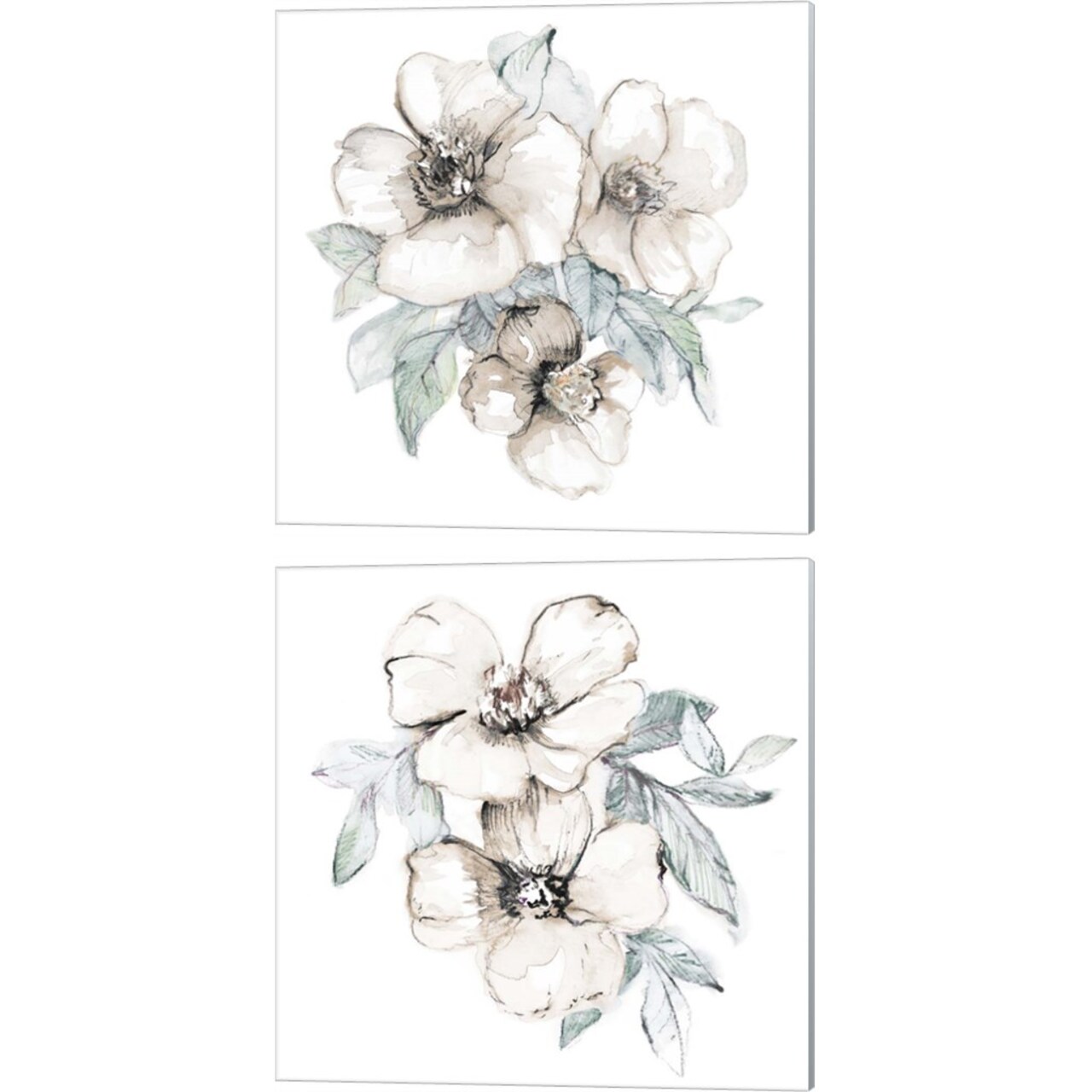 Moonlit Florals by Lanie Loreth 14" x 14" Canvas Wall Art (Set of 2)
